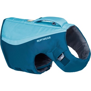 image:imageRuffwear Float Coat Dog Life Jacket Premium Buoyancy Swim Vest with Lift Handle Secure Fit amp Reflective Trim Adjustable Flotation for Swimming Boating amp Outdoor Adventures Purple Lily MediumDeep Blue