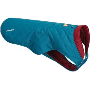 image:imageRuffwear Stumptown Quilted Dog Jacket Insulated WaterResistant Winter Coat with Reflective Trim amp Leash Portal Easy OnOff Buckles Durable ColdWeather Layer River Rock Green MediumMetolius Blue